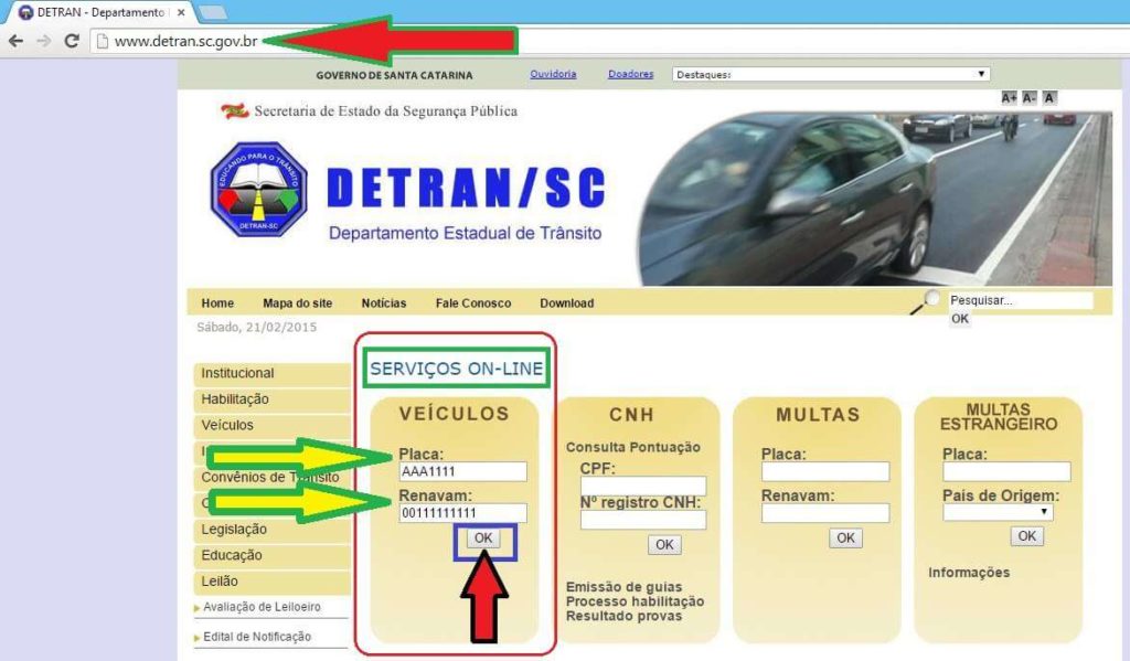 site detran sc consulta veiculo